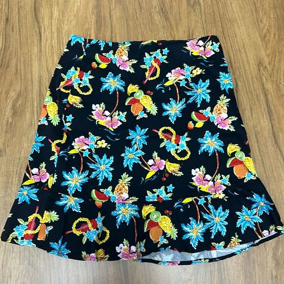 Bamboo Traders EUC Tropical Print Skirt Sz 10 - Picture 1 of 9